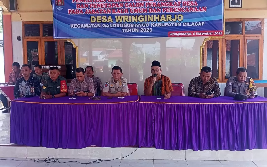 Panitia Pengangkatan Perangkat Desa Tetapkan Calon Peserta Pengisian Perangkat Desa Wringinharjo